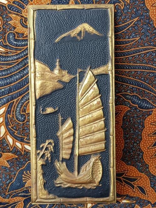 Antieke plaquette uit Engeland met Oosterse afbeelding 31 cm, Antiek en Kunst, Antiek | Koper en Brons, Koper, Ophalen of Verzenden