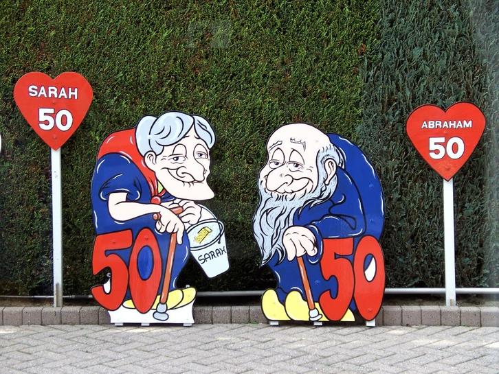 Feestborden Abraham of Sarah te huur geweldige keuze., Hobby en Vrije tijd, Feestartikelen | Verhuur, Nieuw, Abraham of Sarah