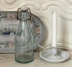 Brocante oude LACTELLA melkfles met porseleinen dop, Ophalen of Verzenden