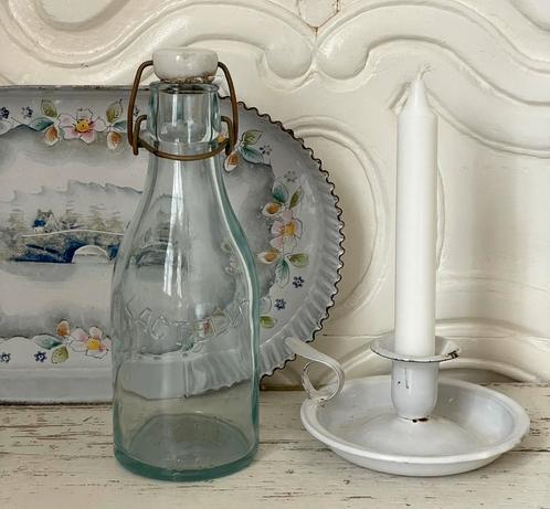 Brocante oude LACTELLA melkfles met porseleinen dop, Antiek en Kunst, Curiosa en Brocante, Ophalen of Verzenden