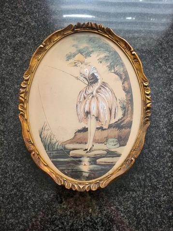 litho frans antiek E.Maudy/Alfred Renaudin 1866-1944 beschikbaar voor biedingen