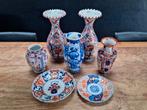 lot 7st Japans Imari porselein paar kraagvazen vaas borden, Ophalen of Verzenden
