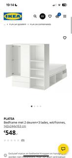 IKEA bed met opbergruimte, Huis en Inrichting, Wit, Tweepersoons, Zo goed als nieuw, 200 cm