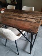 Houten eetkamertafel/markttafel 162x76x77, Ophalen, Stoer,industrieel, 50 tot 100 cm, Zo goed als nieuw