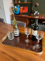 Vintage rosewood design dienblad MB Italy jaren 60, Huis en Inrichting, Ophalen of Verzenden, Gebruikt, Rechthoekig, Metaal