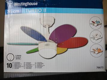 Westhouse plafondventilator Turbo 2 inclusief lamp. beschikbaar voor biedingen