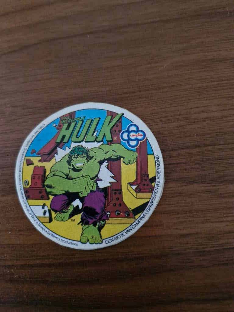 4322 Oude Incredible Hulk Stickers 5 Verschillende, Verzamelen, Stickers, Ophalen of Verzenden, Gebruikt