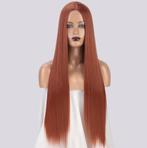 Rode Lange Steile Pruik Oranje Haren Haar Dames Vrouwen Lace, Verzenden, Nieuw, Pruik of Haarverlenging