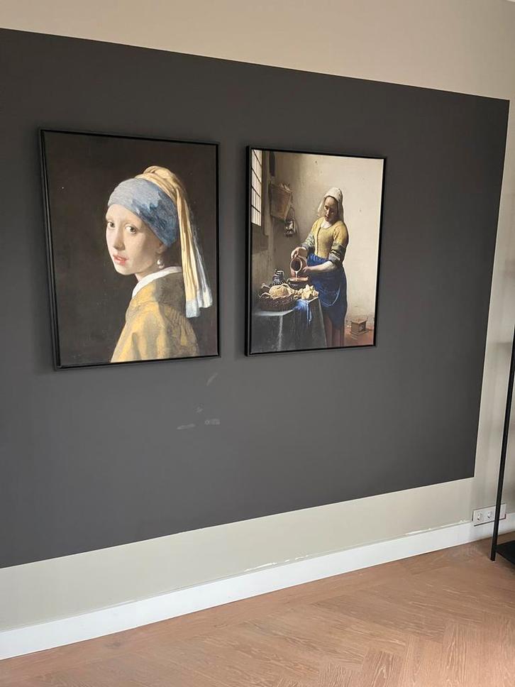 Canvas Schilderij met Zwarte Baklijst, Antiek en Kunst, Kunst | Schilderijen | Klassiek, Ophalen of Verzenden