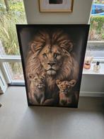 Canvas schilderij Leeuw met welpen, Ophalen
