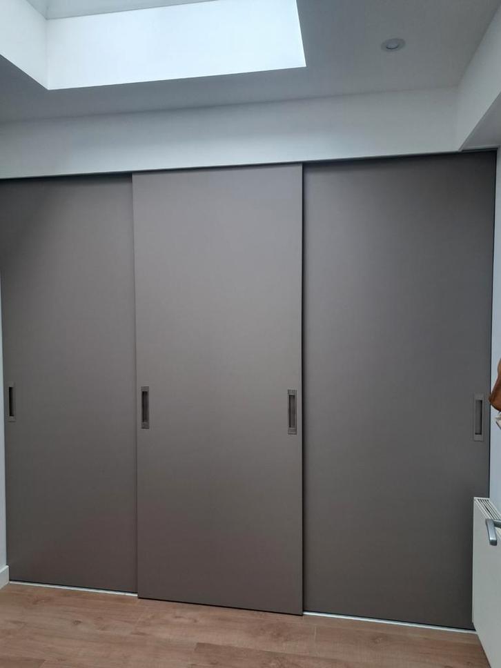 Schuifdeuren incl. Rails, Doe-het-zelf en Verbouw, Deuren en Horren, Gebruikt, Binnendeur, 200 tot 215 cm, 80 tot 100 cm, Hout