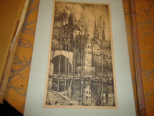 Jan Cornelis van de Ven 1896-1930 Raadhuis Bamberg (D), Antiek en Kunst, Kunst | Etsen en Gravures, Verzenden