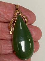 Top geel gouden jade hanger, Sieraden, Tassen en Uiterlijk, Antieke sieraden, Verzenden, Goud, Hanger