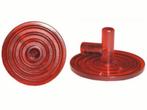 Lego Trans-Red Minifigure, Shield Circular Ridged Face with, Ophalen of Verzenden, Gebruikt, Losse stenen, Lego