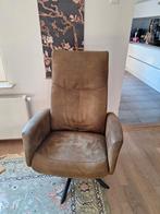 Olijfgroene draaifeauteul met verstelbare rugleuning., Huis en Inrichting, Fauteuils, Ophalen, Minder dan 50 cm