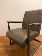 Fauteuil donker taupe, Huis en Inrichting, Fauteuils, Ophalen of Verzenden, Minder dan 75 cm, Leer, 50 tot 75 cm