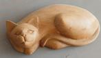 Houten luie kat, kattensculptuur, Ophalen of Verzenden, Zo goed als nieuw, Dier