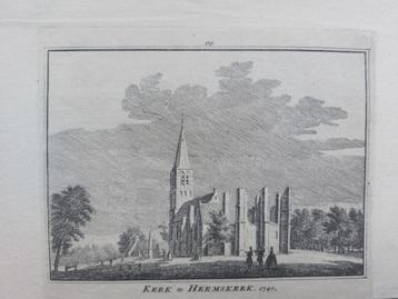 319 / De kerk te Heemskerk Oude gravure 18e eeuw H. Spilman beschikbaar voor biedingen