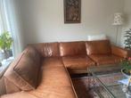 Leer hoekbank, Huis en Inrichting, Ophalen of Verzenden, Gebruikt, Leer