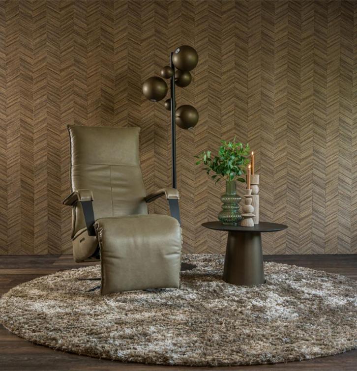 Fauteuil Dalitz l Whoon l Meubilex l Van €2499 voor €1249, Huis en Inrichting, Fauteuils, Gebruikt, Leer, Metaal, 50 tot 75 cm