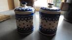 2 bunzlau potten, doorsnee 10H15cm, Ophalen of Verzenden, Zo goed als nieuw, Overige materialen, Pot, Bus of Blik