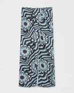 Pull&Bear halflange rok met retro print blauw bruin maat L, Blauw, Maat 42/44 (L), Nieuw, Ophalen of Verzenden