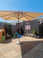 Parasol groot beige 3m hoog 3m breedt, Tuin en Terras, Ophalen, Zo goed als nieuw