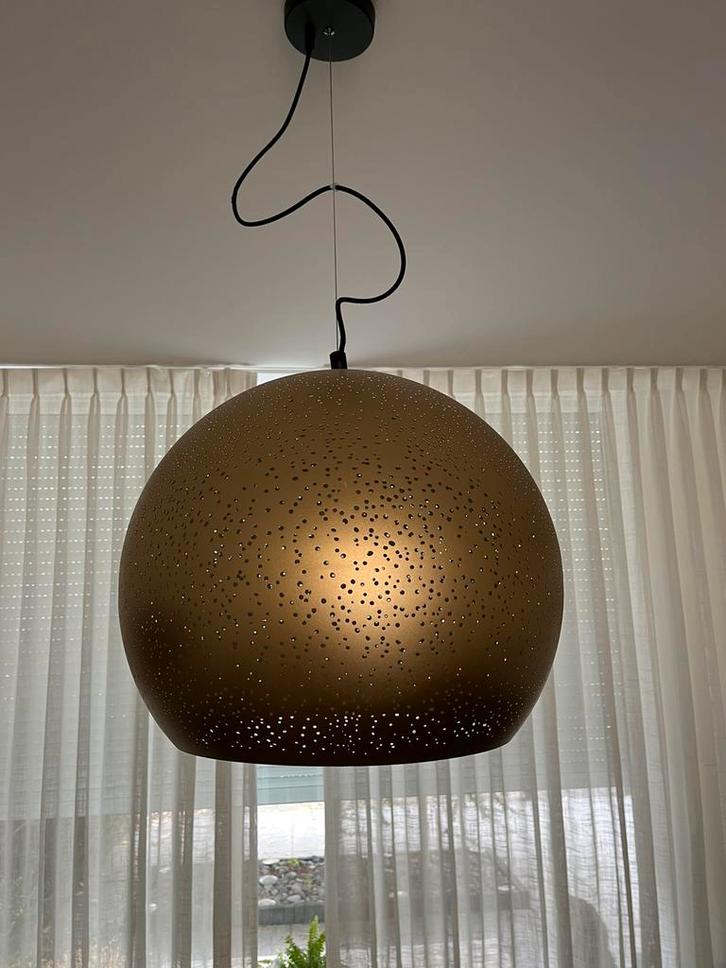 Hanglamp Chiara Goud, Huis en Inrichting, Lampen | Hanglampen, Gebruikt, Minder dan 50 cm, Metaal, Ophalen of Verzenden