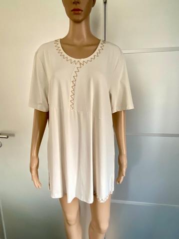 J344 Aparte lange blouse maat L=42/44 top shirt beige beschikbaar voor biedingen