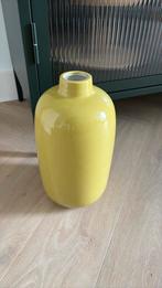 Hoge groen gele vaas Ikea vintage keramiek, Ophalen of Verzenden, Minder dan 50 cm, Groen, Glas