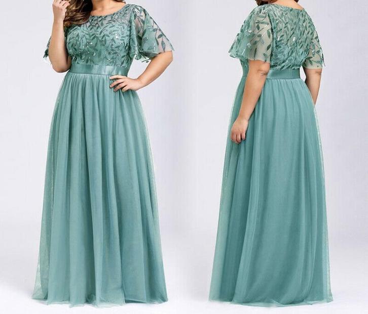 nieuwe galajurk maat 46 zeegroen, Kleding | Dames, Gelegenheidskleding, Nieuw, Galajurk, Maat 46/48 (XL) of groter, Blauw, Ophalen of Verzenden