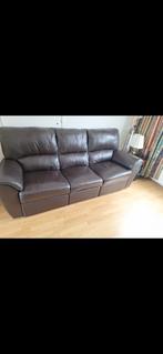 Gratis bankstel bruin leer. Bank leren sofa, Ophalen, Gebruikt, Leer