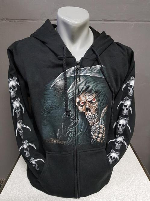 Zwart vest, Skull,Reaper, printvest, Kleding | Heren, Truien en Vesten, Nieuw, Overige maten, Zwart, Ophalen of Verzenden