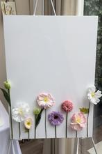 Welkomstbord - bord plexiglas acryl welkom met bloemen, Ophalen of Verzenden, Zo goed als nieuw, Versiering, Geboorte of Huwelijk