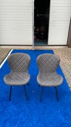 Eetkamer stoelen antraciet stof metalen poten 2 beschikbaar, Ophalen, Nieuw, Nb, Nb