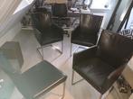 4 bert plantagie eetkamerstoelen, Ophalen, Gebruikt, Zwart, Metaal