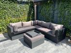 Lounge set met dienblad wicker, Tuin en Terras, Ophalen, 5 zitplaatsen, Gebruikt, Bank