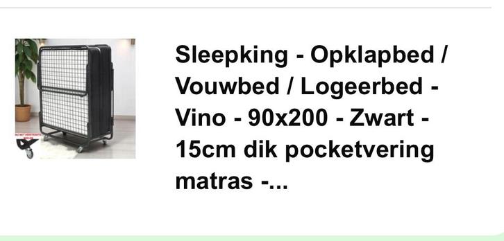 Splinternieuw Klapbed - Nooit Gebruikt!, Huis en Inrichting, Slaapkamer | Bedden, Nieuw, Eenpersoons, 90 cm, 200 cm, Zwart, Ophalen of Verzenden