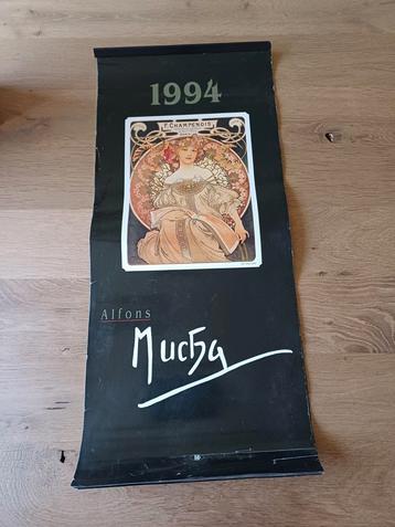 Te koop: Mucha kalenderbladen 12x uit 1994 beschikbaar voor biedingen