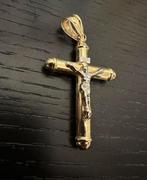 Prachtige 14k gouden kruis kettinghanger met witgoud, Nieuw, Ophalen of Verzenden