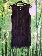 Flapper dress jurkje met franjes. Maat M/L, Kleding | Dames, Maat 38/40 (M), Zwart, Ophalen of Verzenden, Gedragen