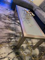 Eettafel en Salontafel Set, Huis en Inrichting, Tafels | Sidetables, Ophalen, Gebruikt, 100 tot 150 cm, Glas