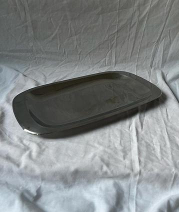 Vintage RVS ovale serveerschaal | strak design | jaren 70 beschikbaar voor biedingen