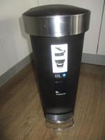 Simple Human pedaalemmer. Slank model  40 liter  Zwart, Ophalen, Met pedaal, 50 tot 75 cm, Zo goed als nieuw