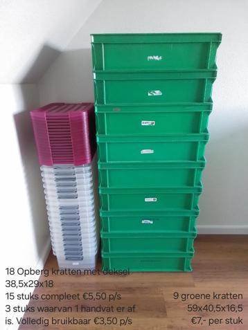Kratten glazen, opberg boxen beschikbaar voor biedingen
