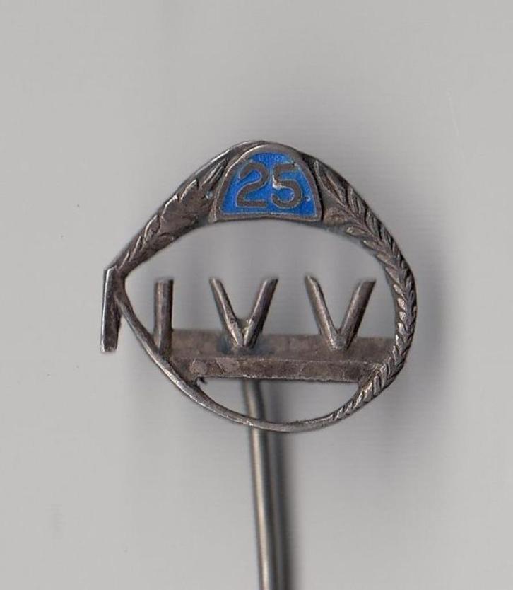 Zilver NVV 25 Vakbond speldje, Verzamelen, Speldjes, Pins en Buttons, Gebruikt, Speldje of Pin, Overige onderwerpen, Ophalen of Verzenden