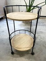 Bijzettafeltje, Huis en Inrichting, Tafels | Bijzettafels, Ophalen, Minder dan 55 cm, Gebruikt, Rond