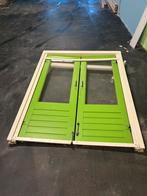 Dubbele taatdeur hout met glas, Doe-het-zelf en Verbouw, Ophalen, Gebruikt, Raamkozijn, 150 tot 225 cm
