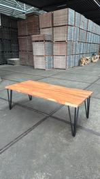 Eetafel / boomstamtafel massief mango hout, Ophalen, 100 tot 150 cm, Rechthoekig, Overige houtsoorten