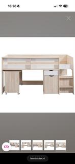 Gratis Halfhoogslaper Tempo eiken/wit incl. matras & kast, Ophalen, Zo goed als nieuw, Halfhoogslaper